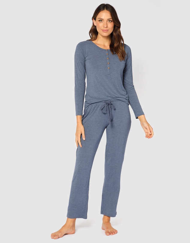 Bamboo Body - Long Sleeve Henley Top