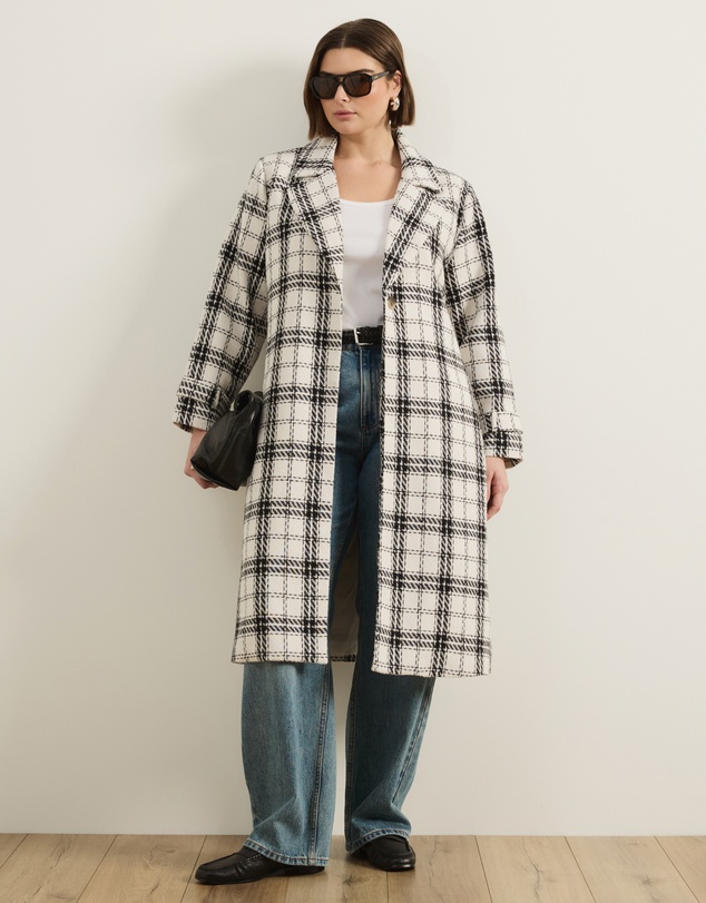 Atmos&Here Curvy - Marnie Wool Blend Longline Coat