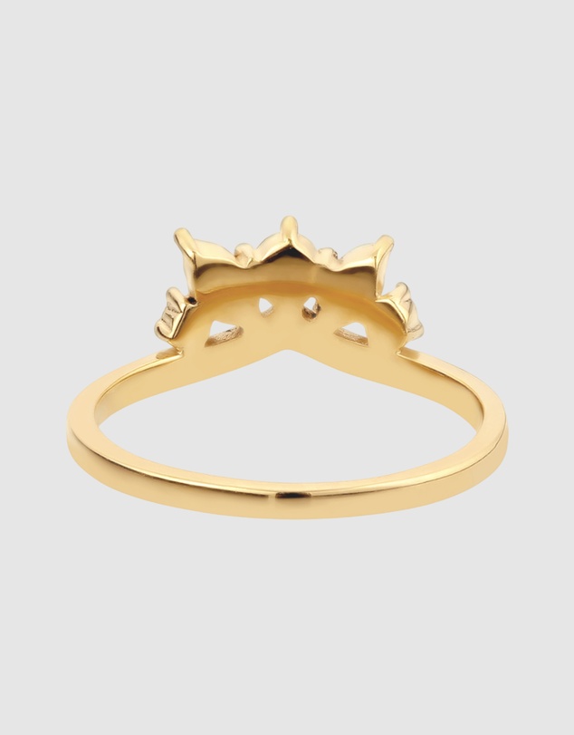 Elli Jewelry - Swarovski® Crystal Crown Ring in Gold-Plated 925 Silver