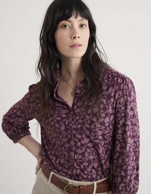 Seasalt - Seasalt Cornwall Purple 3/4 Embrace Shirt