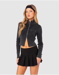 EDIKTED - Torey Washed Zip Up Cardigan