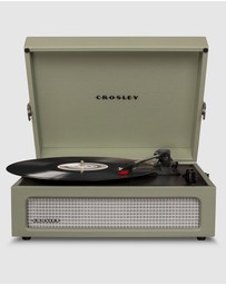 Crosley - Crosley Voyager Bluetooth Portable Turntable + Crosley Turntable Stand Bundle - Sage