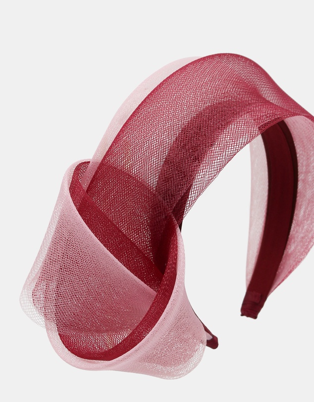 Morgan & Taylor - Britney Fascinator in Burgundy Red and Pink
