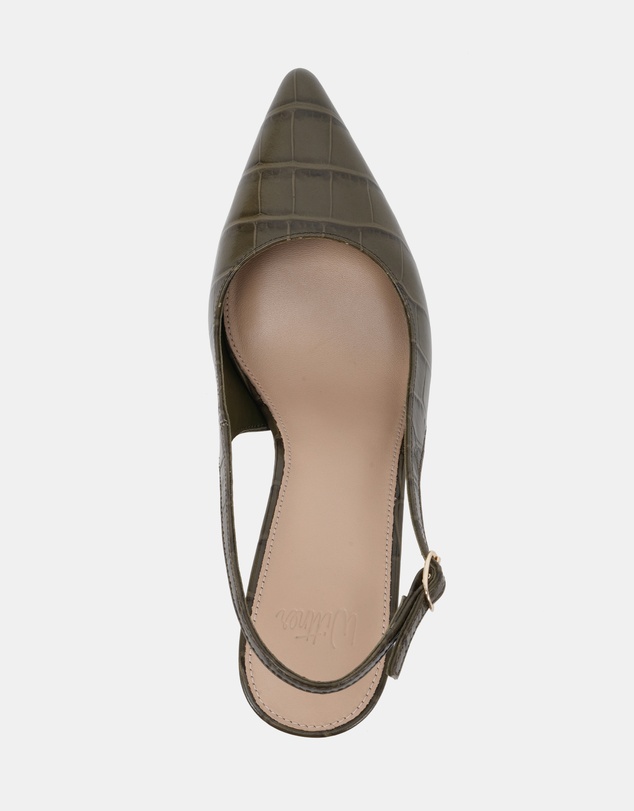 Wittner - Riker Croc Embossed Leather Slingbacks