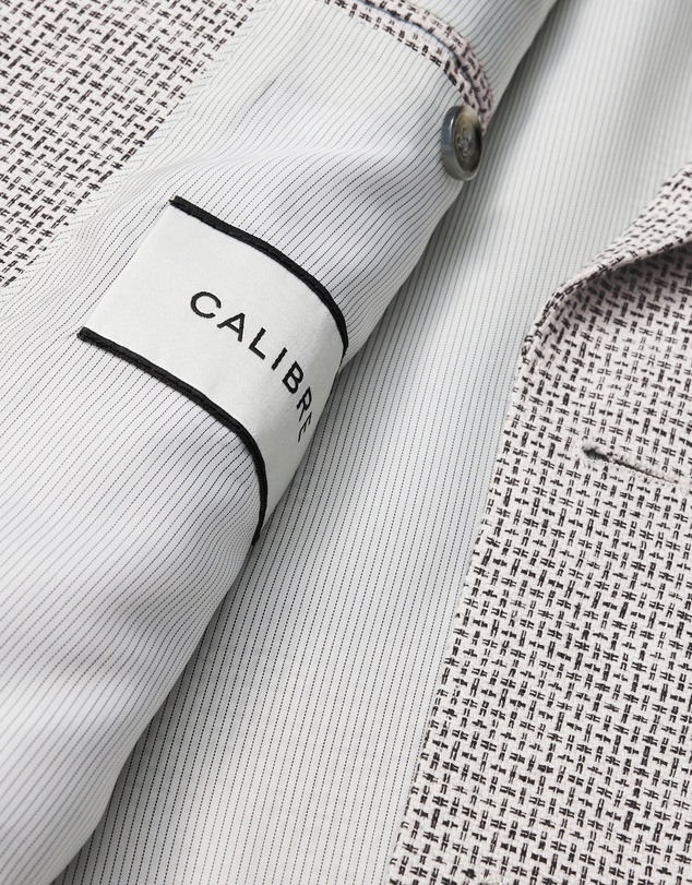 Calibre - Thatch Check Linen Blazer White