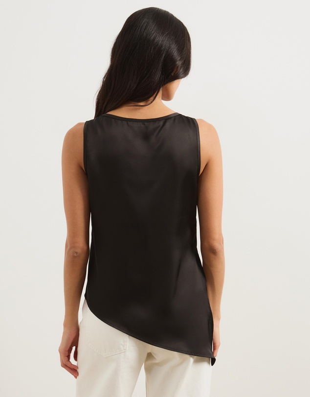 Atmos&Here - Bronte Satin Asymmetrical Scoop Tank Top