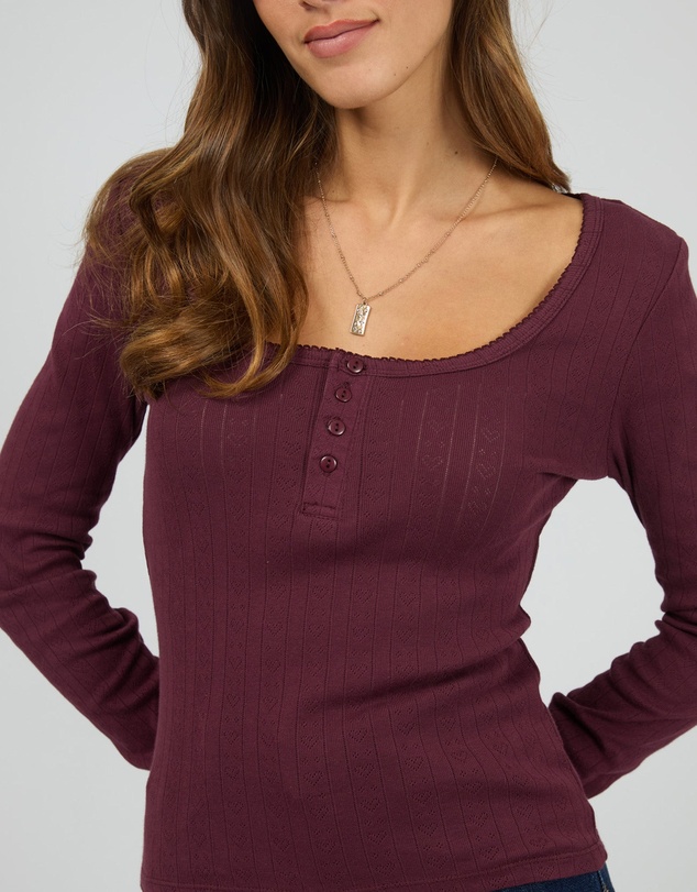 All About Eve - Tia Long Sleeve Top Wine