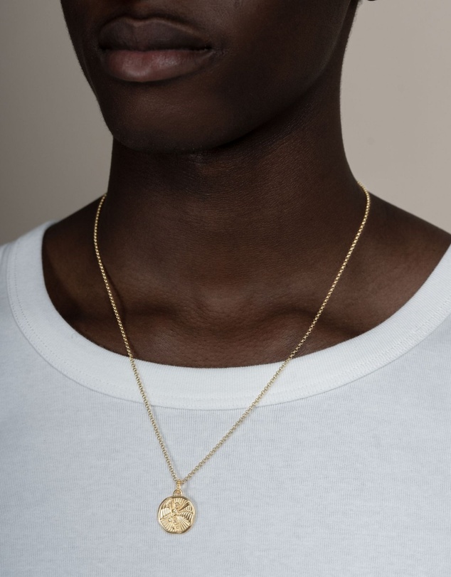 Dower & Hall - Men's St. Michael Talisman Necklace In Gold Vermeil