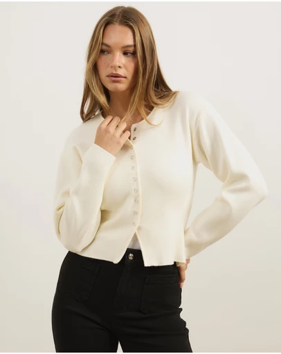 Atmos&Here - Rue Button Up Split Hem Knit Cardigan