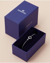Swarovski - Hyperbola bracelet, Infinity and heart, White, Rhodium plated