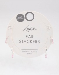 Lovisa - Silver Plated Brass Barbie Baguette Huggie Earrings 6-Pack