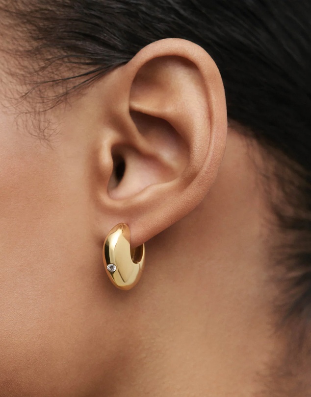 PDPAOLA - Wave Gold Hoop Earrings