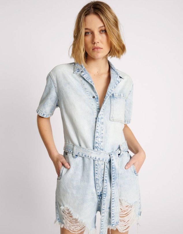ONE TEASPOON - Depeche Blue Night Movers Denim Jumpsuit