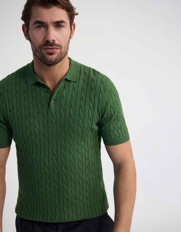 Oxford - Fernando Cable Knit Polo