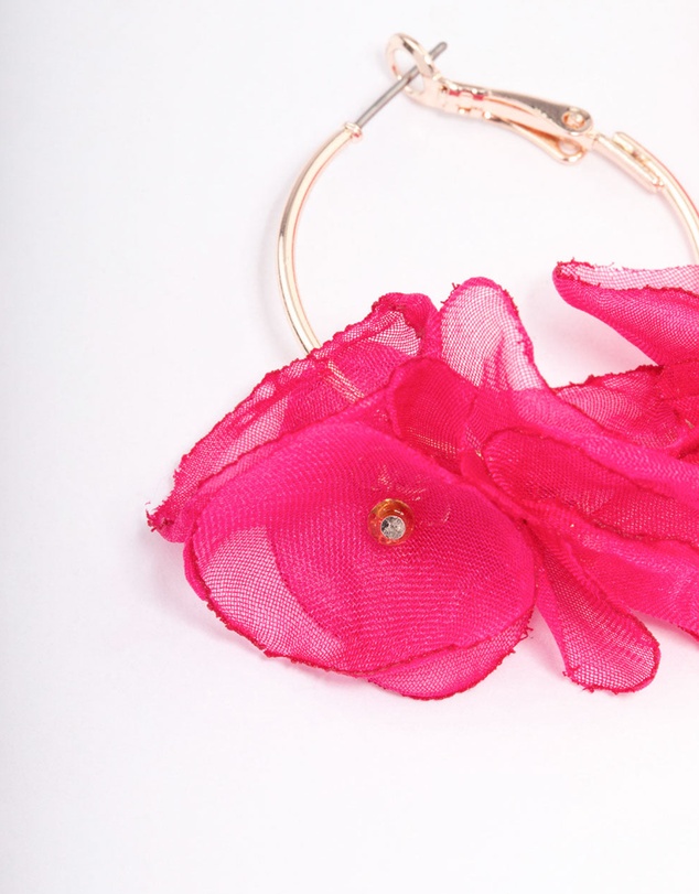 Lovisa - Rose Gold Flower Medium Hoop Earrings