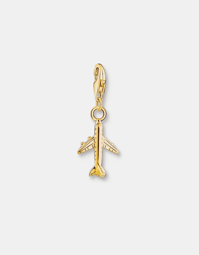 THOMAS SABO - Charm Pendant Airplane Gold Plated