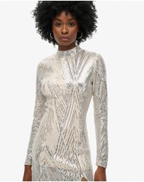 Superdry - Open Back Chevron Midi Slim Fit Dress