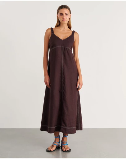 Jag - Sara Linen Midi Dress