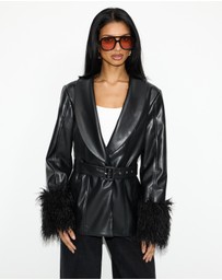 Dazie - Zephyr Removable Faux Fur Penny Lane Coat