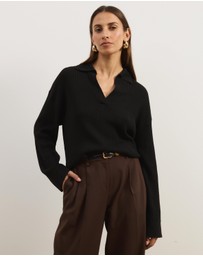Atmos&Here - Eden Rib Collar Knit