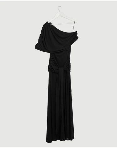 Revibe - Repaired CHANCERY Margot One Shoulder Drape Maxi Dress - AU 12