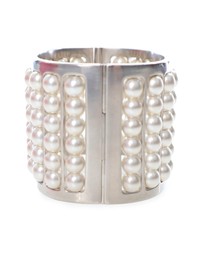 Pre-Loved by Azura Reborn - Pre-Loved Silver Plated Wide Pearl Cuff Bracelet