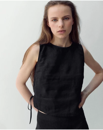 M.N.G - Linen Top with Ties
