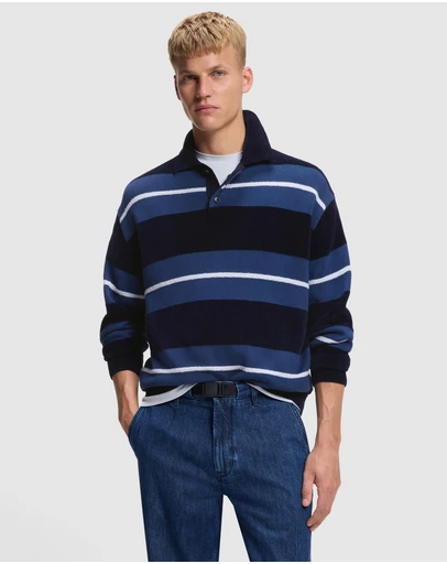 BOSS - Cotton-Blend Knit Polo With Block Stripes