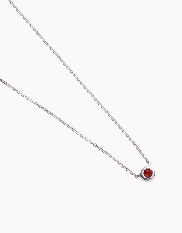 Kirstin Ash - Petite Birthstone Necklace January Garnet