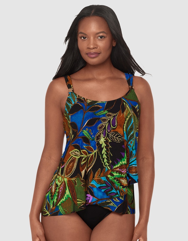 Miraclesuit Swimwear  - Amazonia Dazzle Underwired Draped Tankini Top