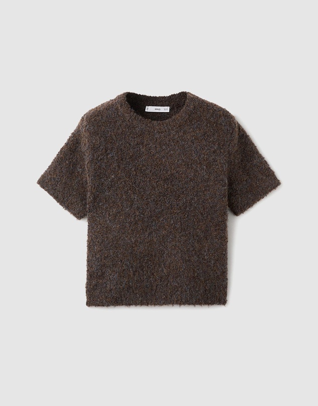 M.N.G - Bouclé Short-Sleeved Sweater