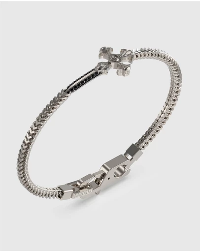 GUESS - Silver-Tone Rebel Knight Bracelet