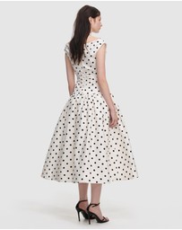 Self Portrait - Polka Dot Cotton Midi Dress