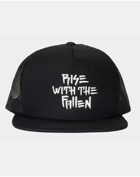Fallen Footwear - Fallen Footwear Rwtf Cotton Twill Hat Flat Visor Printed Logo - Black