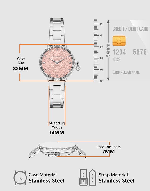 Michael Kors - Pyper Silver Tone Analogue Watch
