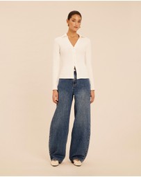 AERE - Tess Button Through Top