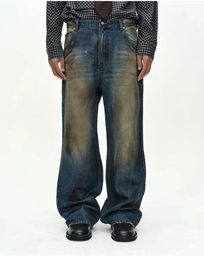 Andersson Bell - Coated Blue Wide-Leg Jeans