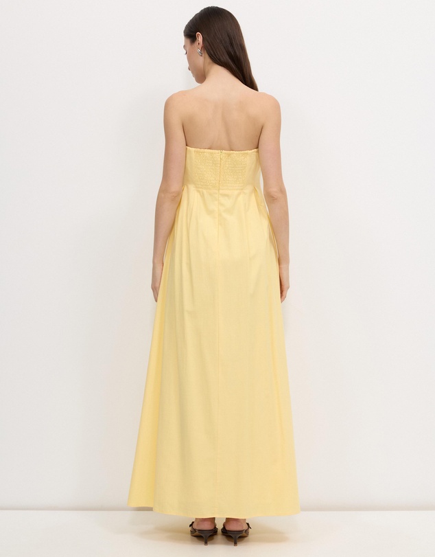 Calli - Karina Pleated Strapless Maxi Dress
