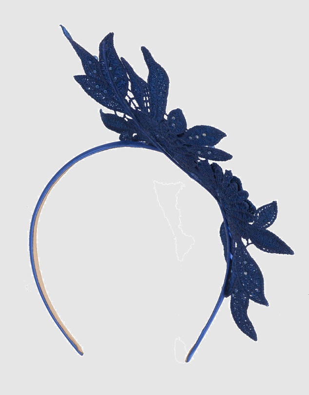 Max Alexander - Lace Crown Royal Blue Headband Fascinator