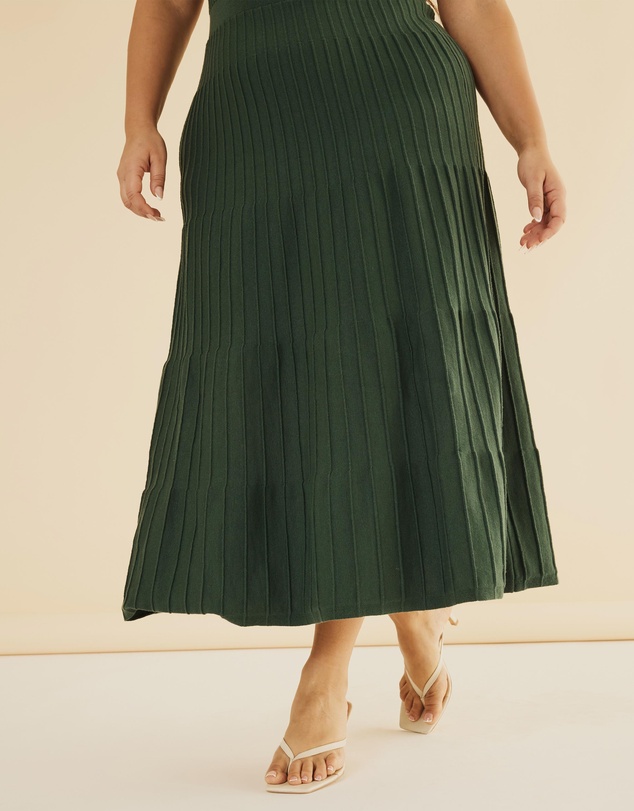 Atmos&Here Curvy - Kendra Contrast Knit Midi Dress