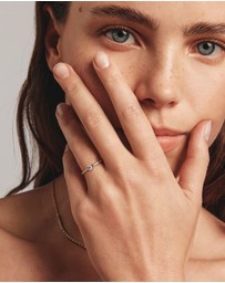 Michael Hill - 0.22 Carat TW Round Brilliant Diamond Solitaire Engagement Ring with Hidden Halo in 14kt Yellow and White Gold