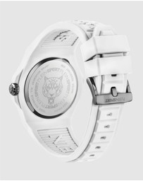Plein Sport - Plein Fearless 46mm White Dial and White Silicone strap