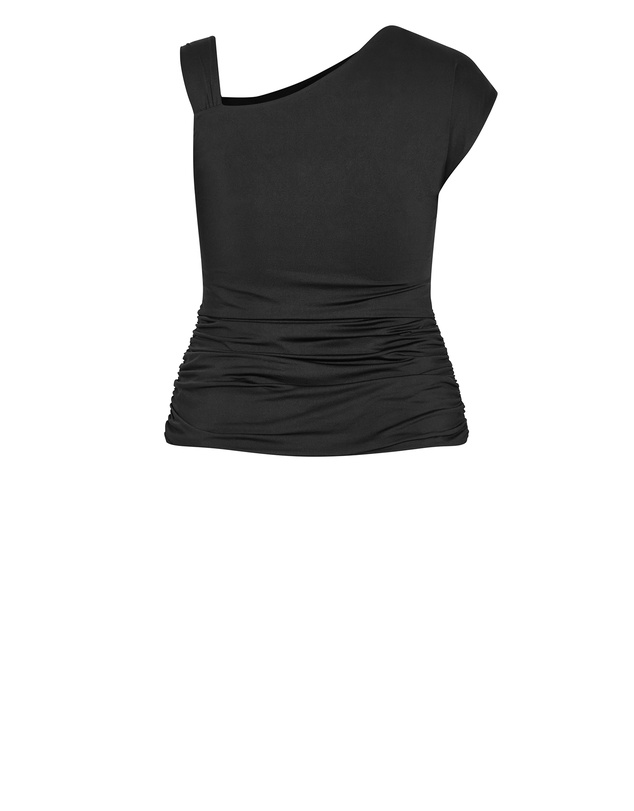 City Chic - Plus size Julie Strap Detail Top - black