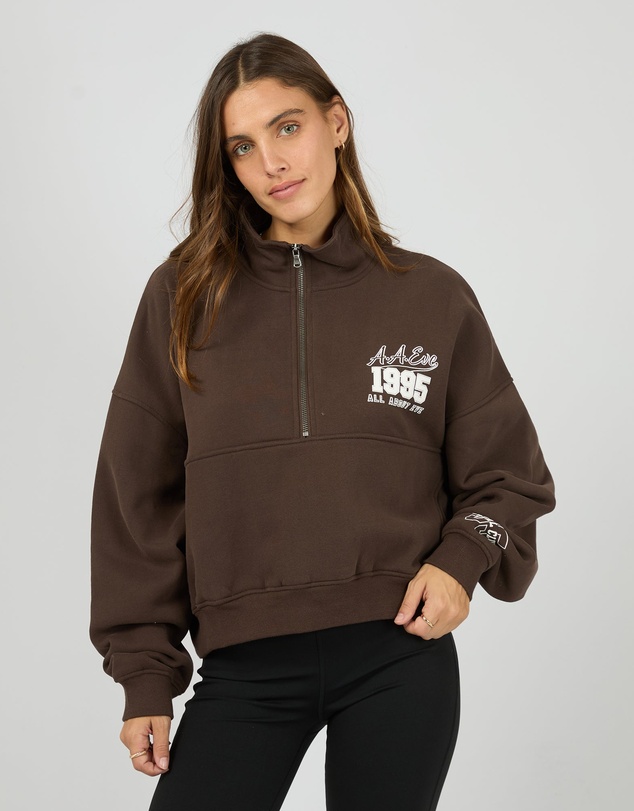 All About Eve - Eve Team 1/4 Zip Brown