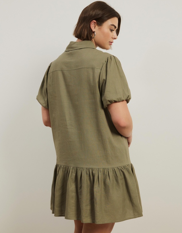 Atmos&Here Curvy - Lola Linen Blend Shirt Dress
