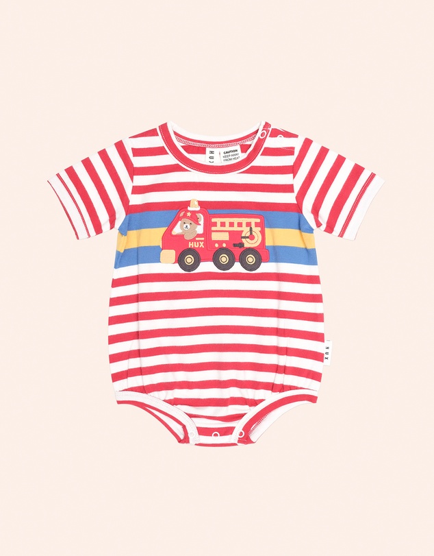 Huxbaby - Fireman Hux Stripe Romper - Babies