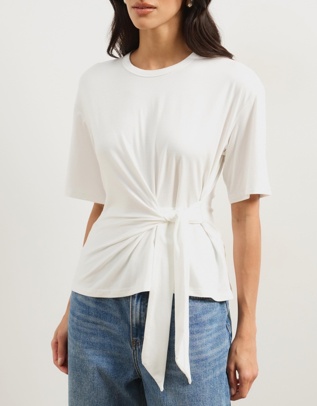 Atmos&Here - Rose Short Sleeve Tie Waist Top