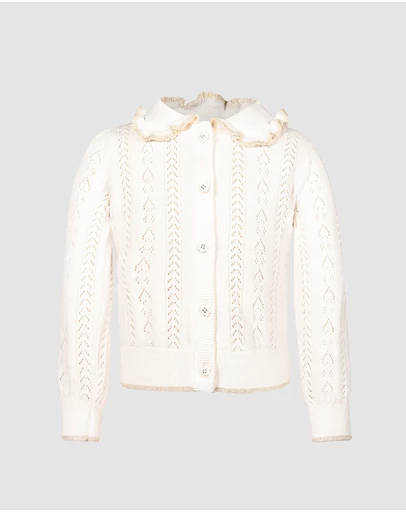 Fleur Harris - 'Heirloom Treasures' Roisin Cardigan in Snow White