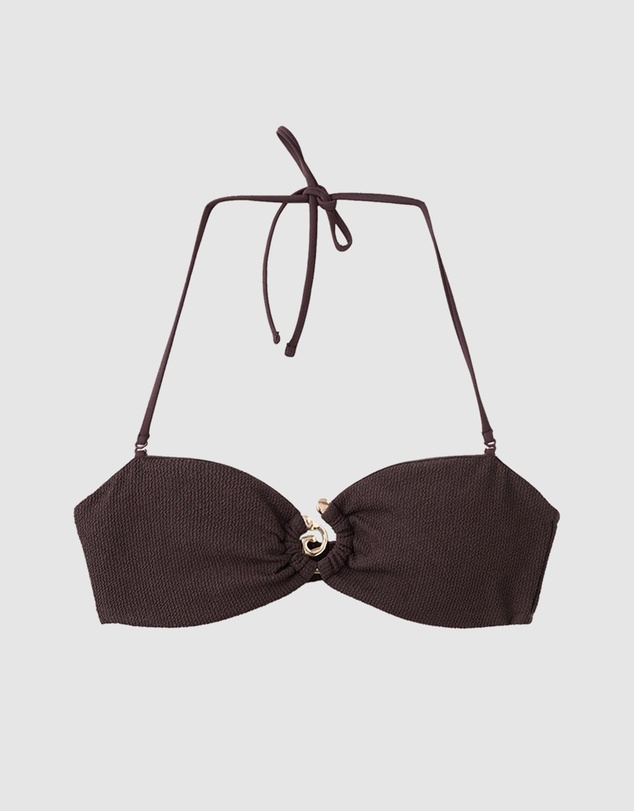 M.N.G - Ribbed Bikini Top With Hoop