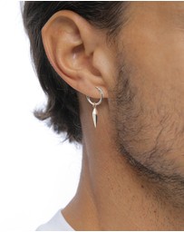 Kuzzoi - ICONIC EXCLUSIVE - Earrings Men Single Hoop 925 Sterling Silver